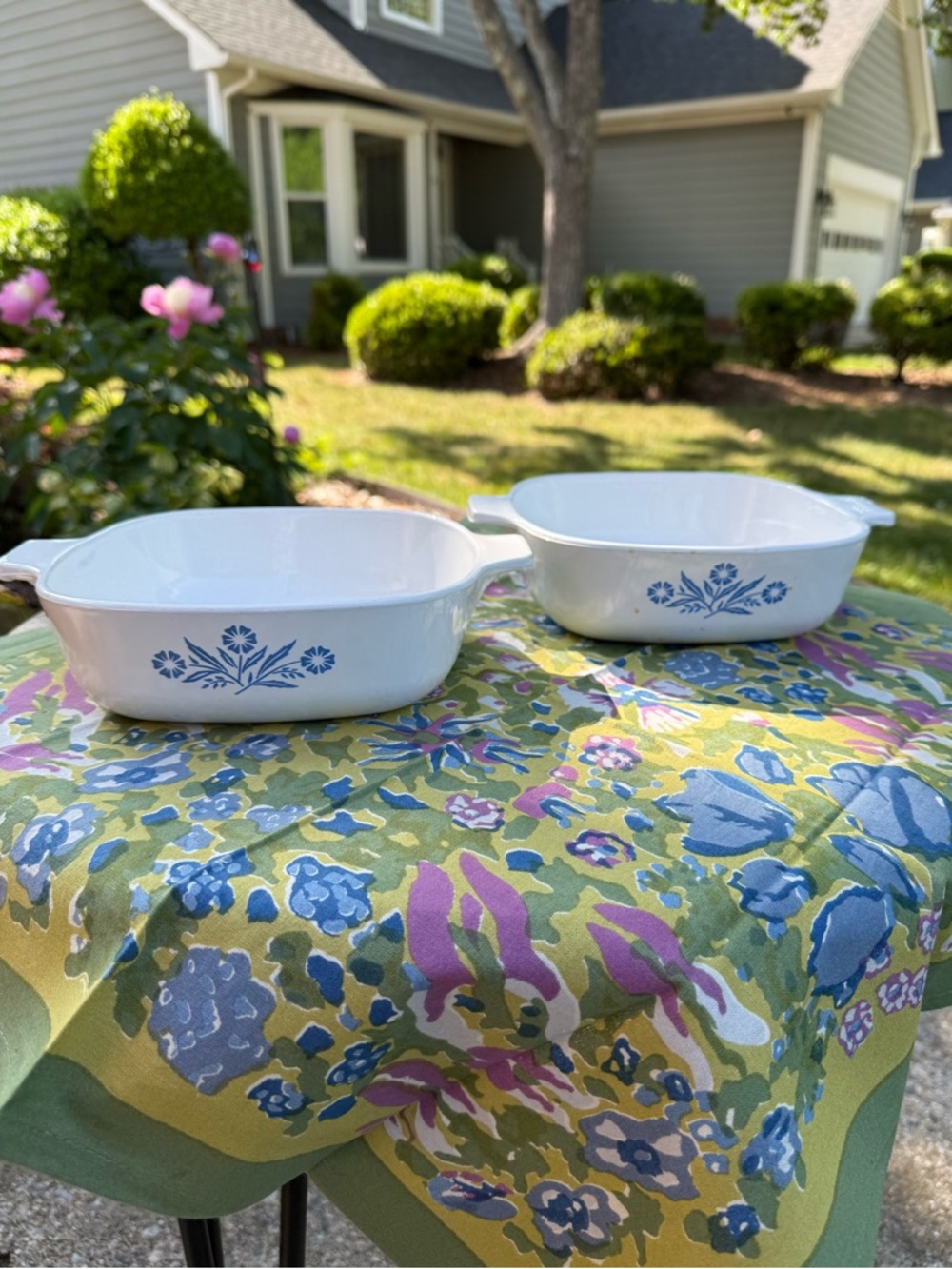 Vintage Corningware 1qt Blue Cornflower, No Lids - Set of 2